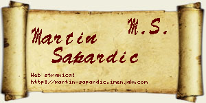 Martin Sapardić vizit kartica